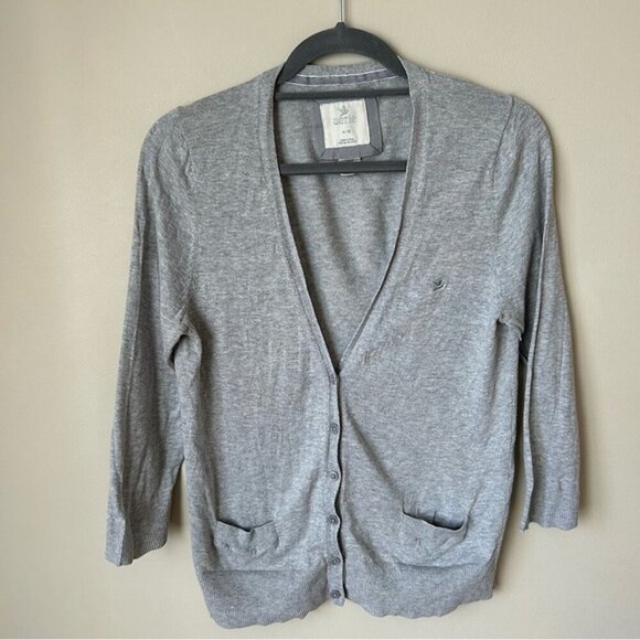 aerie Sweaters - Aerie Gray Lightweight Button Front Knit Cardigan Sweater V-Neck Women’s Size XL